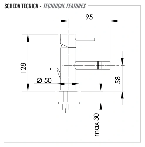 Смеситель для биде Remer X Style X20BO, белый матовый Смеситель для биде Remer X Style X20BO, белый матовый