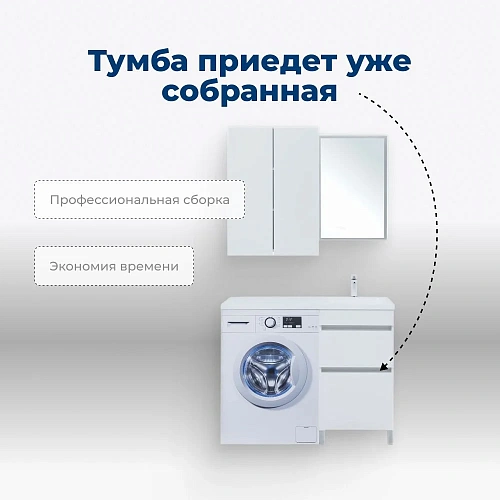 Тумба под раковину Aquanet Вега 48 белый глянец 00329123 напольная Тумба под раковину Aquanet Вега 48 белый глянец 00329123 напольная