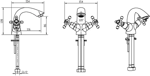Смеситель для раковины Boheme FLORA хром 271-FL Смеситель для раковины Boheme FLORA хром 271-FL