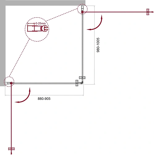Душевой уголок BelBagno ETNA-AH-2-90/100-C-Cr Душевой уголок BelBagno ETNA-AH-2-90/100-C-Cr
