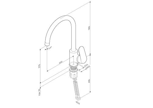 Смеситель для кухни AM.PM Like F8007122 элегантный черный Смеситель для кухни AM.PM Like F8007122 элегантный черный