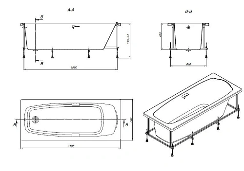 Акриловая ванна Roca Sureste 170х70 прямоугольная белая ZRU9302769 Акриловая ванна Roca Sureste 170х70 прямоугольная белая ZRU9302769