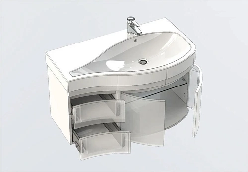 Тумба под раковину Aquanet Сопрано 95 R белый (2 дверцы 2 ящика) 00169633 Тумба под раковину Aquanet Сопрано 95 R белый (2 дверцы 2 ящика) 00169633