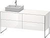 Картинка анонса товара «тумба под раковину duravit xsquare xs4924l2222 напольная 160 см белый глянцевый»