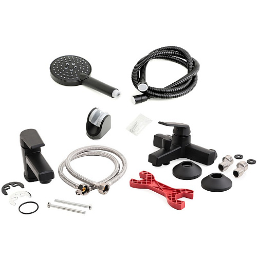 Комплект смесителей OneLife P02-311b черный Комплект смесителей OneLife P02-311b черный