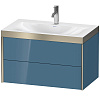 Картинка анонса товара «тумба с раковиной duravit xviu xv4615ob147p 80 см каменно-синий глянцевый»
