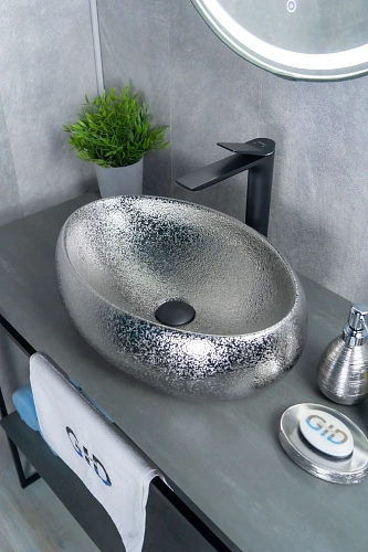 Раковина Gid 9030s 52235 накладная хром 48x34x15 Раковина Gid 9030s 52235 накладная хром 48x34x15