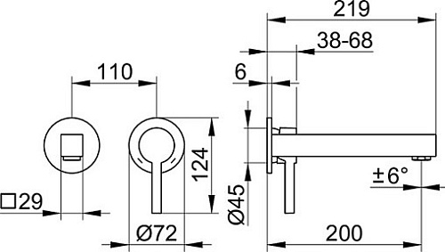 Смеситель для раковины Keuco Edition 90 59016010202, для встройки 265 мм Смеситель для раковины Keuco Edition 90 59016010202, для встройки 265 мм