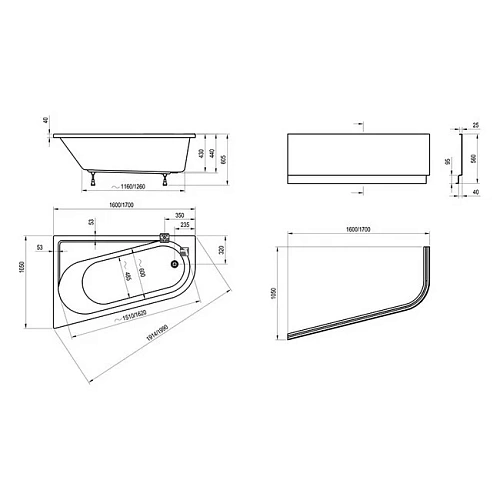 Акриловая ванна Ravak Chrome 170x105 L CA31000000 (левая) Акриловая ванна Ravak Chrome 170x105 L CA31000000 (левая)