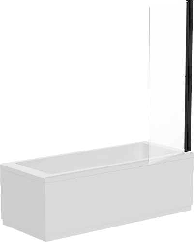 Шторка на ванну DIWO Анапа распашная 75х140, профиль черный матовый 569212 Шторка на ванну DIWO Анапа распашная 75х140, профиль черный матовый 569212