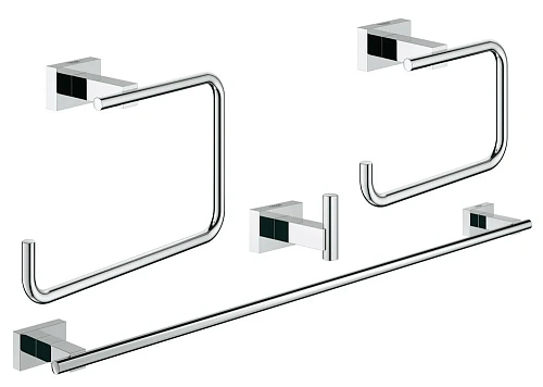 Комплект аксессуаров GROHE Essentials Cube (4 предмета), хром (40778001) Комплект аксессуаров GROHE Essentials Cube (4 предмета), хром (40778001)