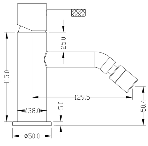 Смеситель для биде Boheme Uno 466-WG White Gold Смеситель для биде Boheme Uno 466-WG White Gold