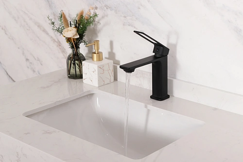 Смеситель для раковины Gid Niagara L057-BM-K L057BMK черный матовый Смеситель для раковины Gid Niagara L057-BM-K L057BMK черный матовый