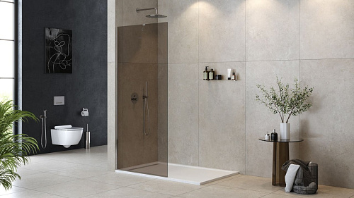 Душевая перегородка CEZARES LIBERTA-L-1-TB-90-BR-Cr 90см стекло тонированное (бронза), профиль хром Душевая перегородка CEZARES LIBERTA-L-1-TB-90-BR-Cr 90см стекло тонированное (бронза), профиль хром