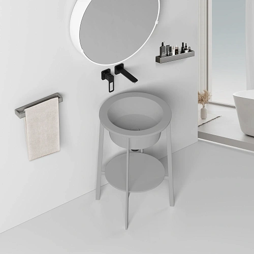 Консоль с раковиной ABBER Bequem AC2130MG серый матовый Консоль с раковиной ABBER Bequem AC2130MG серый матовый