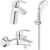 Комплект смесителей GROHE Eurosmart 124470 хром Комплект смесителей GROHE Eurosmart 124470 хром