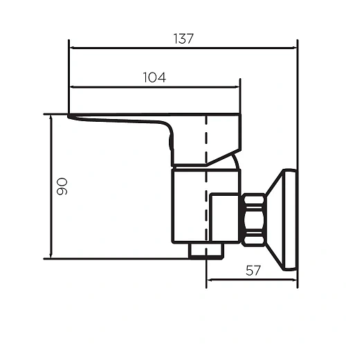 Смеситель для душа Dorff Prime New D4010200 Смеситель для душа Dorff Prime New D4010200