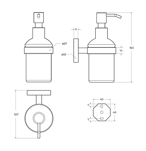 Дозатор жидкого мыла CEZARES RELAX-SOIS-V-IN сатин Дозатор жидкого мыла CEZARES RELAX-SOIS-V-IN сатин