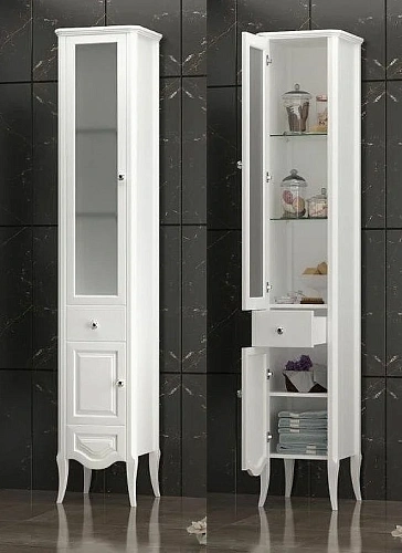 Шкаф-пенал Opadiris Брунелла, белый матовый, левый 00-00004341 Шкаф-пенал Opadiris Брунелла, белый матовый, левый 00-00004341