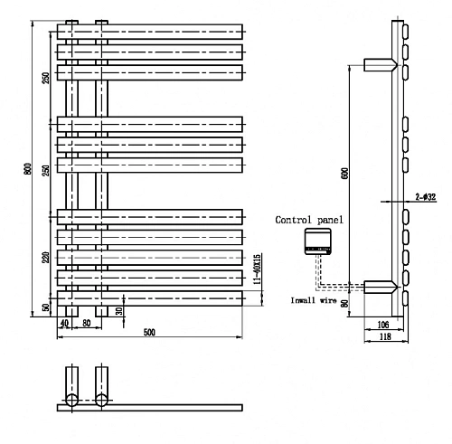 Полотенцесушитель электрический Boheme VENTURO 723-BR BRONZE Полотенцесушитель электрический Boheme VENTURO 723-BR BRONZE