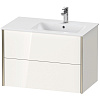 Картинка анонса товара «тумба под раковину duravit xviu xv41590b122 подвесная 81 см белая глянцевый»
