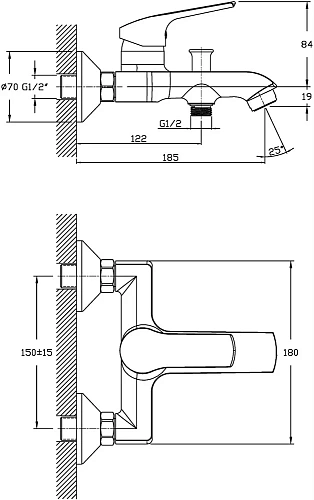Смеситель для ванны STWORKI Брамминг BR-02cr 550618 Смеситель для ванны STWORKI Брамминг BR-02cr 550618