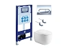 Комплект унитаза SET Aquatek АЛЬТАИР cm-043 4в1 с инсталляцией, креплением, клавишей смыва и сиденьем микролифт