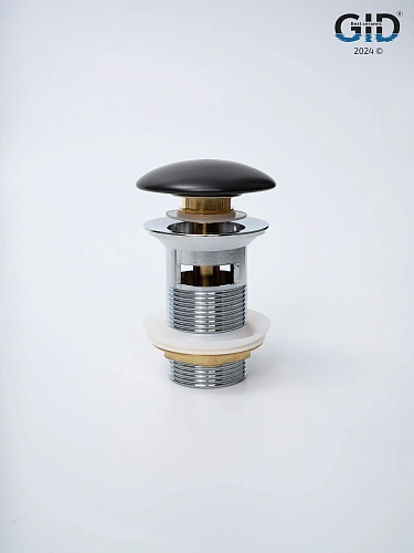 Донный клапан Gid с переливом Blm100-1 74407K черный матовый 7x7x10 Донный клапан Gid с переливом Blm100-1 74407K черный матовый 7x7x10