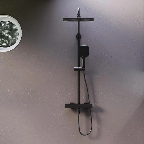 Душевая система Damixa Gala 953810300 с термостом, черный Душевая система Damixa Gala 953810300 с термостом, черный