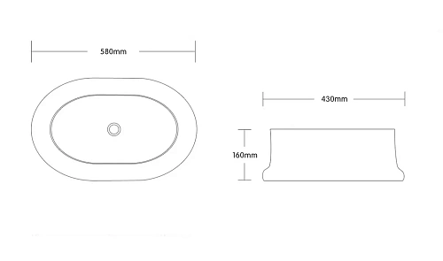 Раковина Ceruttispa CR0060 580х430х160 накладная, белая, овальная, глубокая Раковина Ceruttispa CR0060 580х430х160 накладная, белая, овальная, глубокая