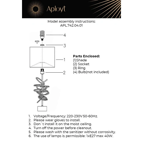 Настольная лампа Aployt Iwona APL.742.04.01 Настольная лампа Aployt Iwona APL.742.04.01
