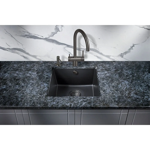 Кухонная мойка Milacio Leon 45 Cuarzo (MC.77091), черный матовый Кухонная мойка Milacio Leon 45 Cuarzo (MC.77091), черный матовый