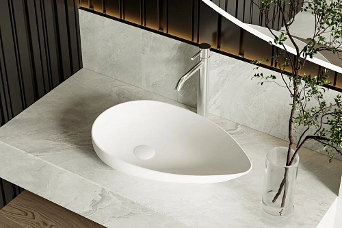 Раковина ABBER Bequem AC2117MW накладная, белая матовая Раковина ABBER Bequem AC2117MW накладная, белая матовая