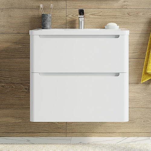 Тумба с раковиной STWORKI Монтре 70 белая 432018 Тумба с раковиной STWORKI Монтре 70 белая 432018