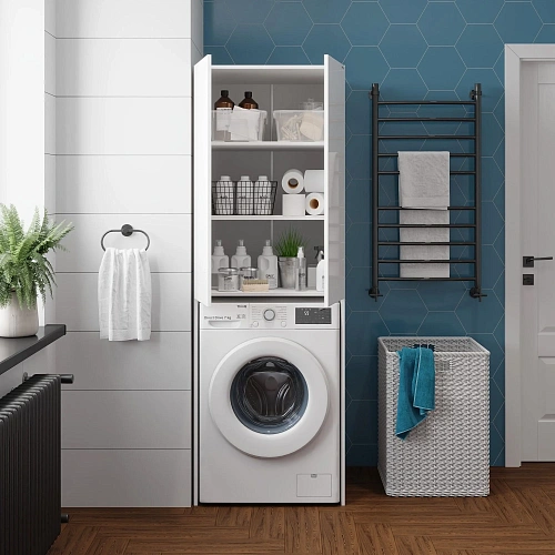 Шкаф Onika Милтон 67 см 306702 напольный, белый, для стиральной машины, разборный Шкаф Onika Милтон 67 см 306702 напольный, белый, для стиральной машины, разборный