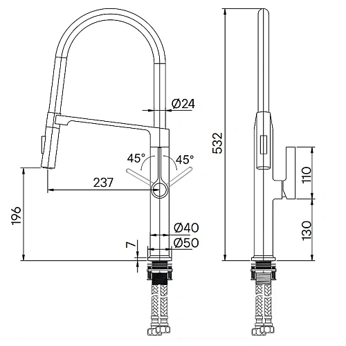 Смеситель для кухни Paulmark Barrel брашированная сталь Ba214029-BS Смеситель для кухни Paulmark Barrel брашированная сталь Ba214029-BS