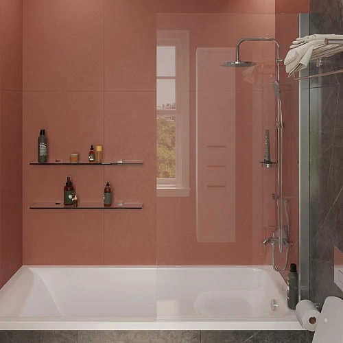 Шторка на ванну STWORKI Стокгольм GV-861 MT 75х150 см, профиль хром матовый 449632 Шторка на ванну STWORKI Стокгольм GV-861 MT 75х150 см, профиль хром матовый 449632