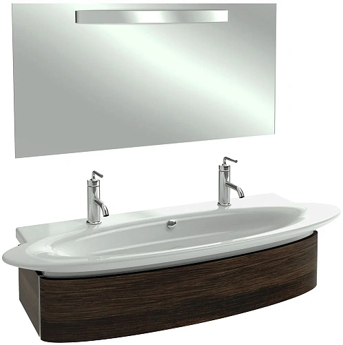 Комплект мебели 130 см Jacob Delafon Presqu'ile , палисандр шпон, 1 ящик, 2 отверстия для смесителя, EB1101-V13+EB1110-NF+E4445-00 Комплект мебели 130 см Jacob Delafon Presqu'ile , палисандр шпон, 1 ящик, 2 отверстия для смесителя, EB1101-V13+EB1110-NF+E4445-00