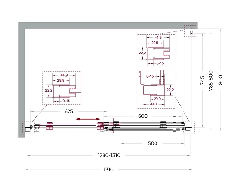 Душевой уголок BelBagno MARINO-2-AH-1-130/80-C-GM 130x80 см, профиль оружейная сталь, стекло прозрачное Душевой уголок BelBagno MARINO-2-AH-1-130/80-C-GM 130x80 см, профиль оружейная сталь, стекло прозрачное