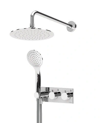 Душевая система CEZARES CZR-B-VDIM-T-BIO встраиваемая, термостатическая, верхний душ из ABS диаметр 230 мм, белый матовый Душевая система CEZARES CZR-B-VDIM-T-BIO встраиваемая, термостатическая, верхний душ из ABS диаметр 230 мм, белый матовый