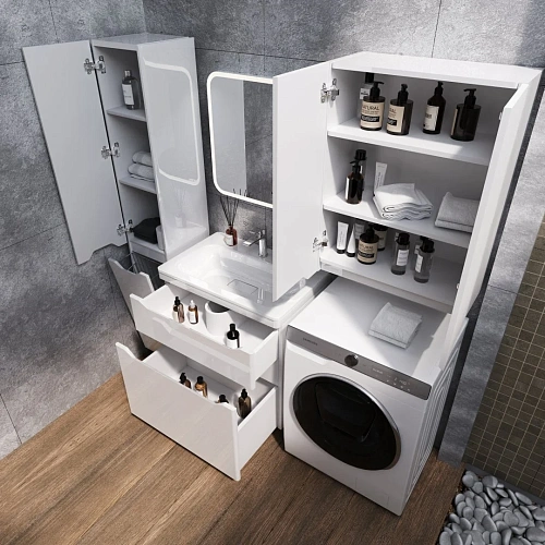 Тумба под раковину Style Line Марелла 70 Люкс антискрейтч белый глянец, PLUS напольная СС-00002399 Тумба под раковину Style Line Марелла 70 Люкс антискрейтч белый глянец, PLUS напольная СС-00002399