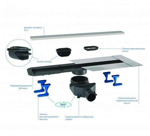 Душевой лоток BETTOSERB Drain Frameless 750, под плитку 13701232 Душевой лоток BETTOSERB Drain Frameless 750, под плитку 13701232