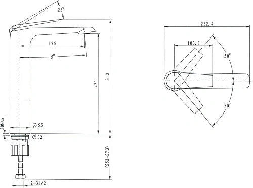 Смеситель для раковины STWORKI HDA3291MG1 586164 Смеситель для раковины STWORKI HDA3291MG1 586164