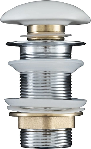 Донный клапан Aquanet белый матовый, без перелива 00330951 Донный клапан Aquanet белый матовый, без перелива 00330951