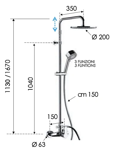 Душевая система Remer Winner W37AMD20 Душевая система Remer Winner W37AMD20