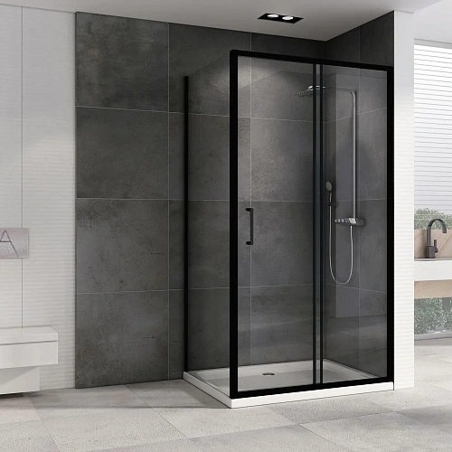 Душевой уголок ABBER Schwarzer Diamant AG30100B5-S100B5 100x100 см универсальный, профиль черный, стекло прозрачное Душевой уголок ABBER Schwarzer Diamant AG30100B5-S100B5 100x100 см универсальный, профиль черный, стекло прозрачное