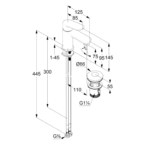 Смеситель для раковины Kludi X1 322660575 хром Смеситель для раковины Kludi X1 322660575 хром