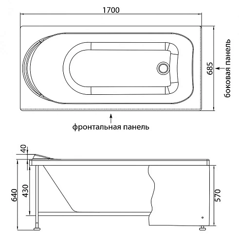 Акриловая ванна Aquanet Nord 170x70 (каркас + смеситель Aquanet Practic 2 AF111-63B) 00204020 + 00169201 + 00216780 Акриловая ванна Aquanet Nord 170x70 (каркас + смеситель Aquanet Practic 2 AF111-63B) 00204020 + 00169201 + 00216780