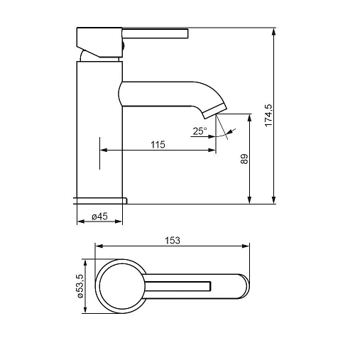 Смеситель для раковины Damixa Scandinavian Pure 360210300, черный Смеситель для раковины Damixa Scandinavian Pure 360210300, черный
