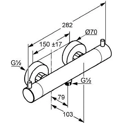 Смеситель для душа Kludi BOZZ 35203N038 брашированное золото Смеситель для душа Kludi BOZZ 35203N038 брашированное золото